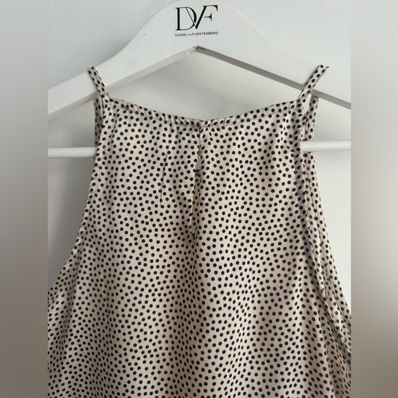 Zara beige polka dotted halter crop top with ruched drawstring detail - Picture 6 of 8